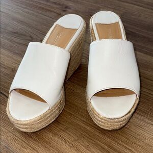 Tony Bianco White Wedge Sandals with Sleek Design